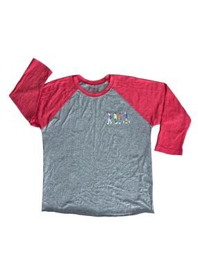 STRANGER THINGS Gray Red Raglan 3/4 Sleeve Baseball Shirt Men’s Size Large